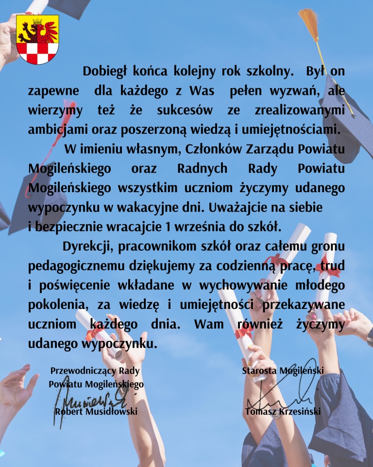 Życzenia koniec roku szkolnego